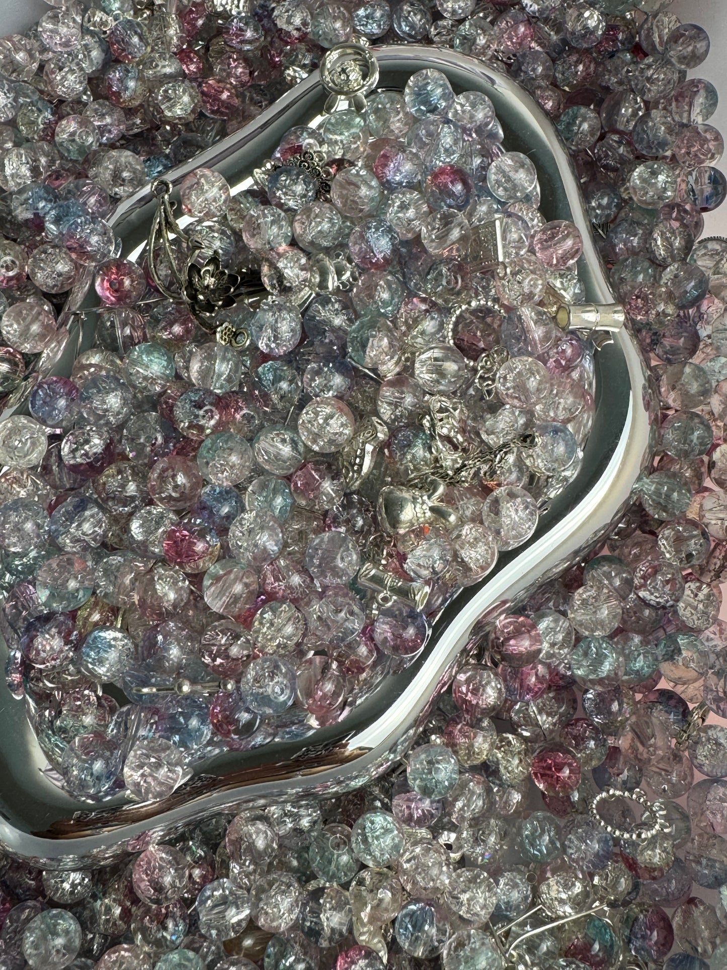 21 crack beads pinkmix
