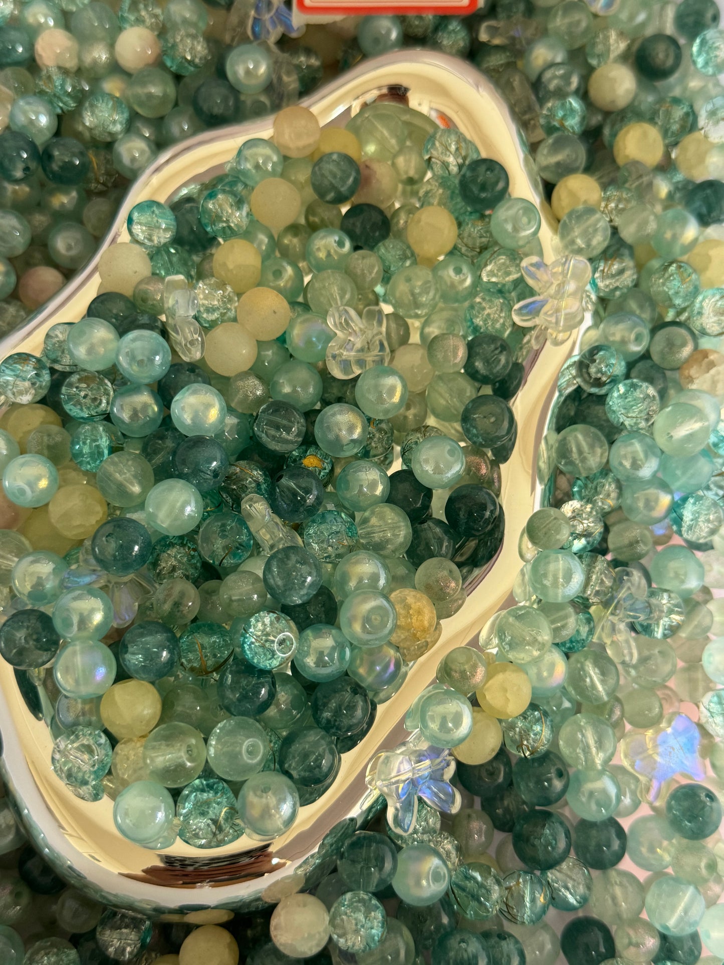 118 mix bule yellow beads