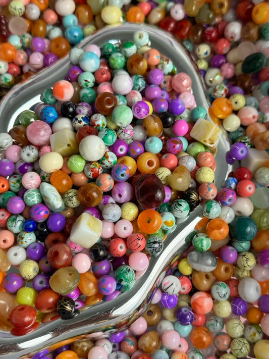 122 colorful Oil-painted beads