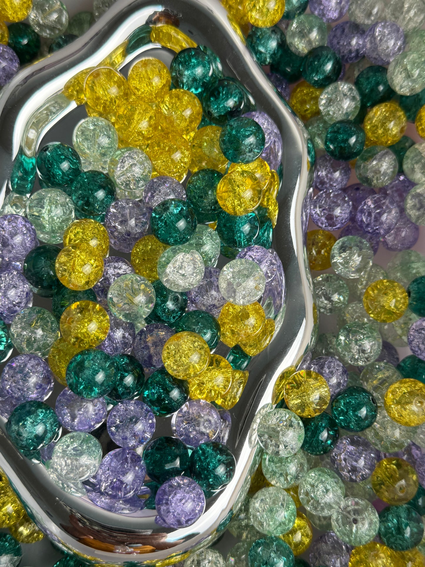28 14mm crack beads mix