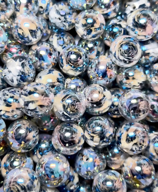 Luxury Custom 16mm Resin Bead – Rose of the Dark Night