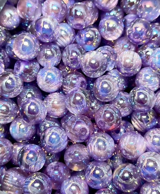 Luxury custom 16mm resin beads Luxury Custom 16mm Resin Bead – Starry Purple